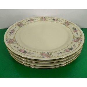 Johann Haviland PRIMROSE Dinner Plate (s) LOT OF 4 Pink Blue Flowers Nics